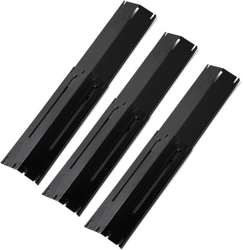 DELSbbq Universal Adjustable Grill Heat Plate Replacement for Gas Grill, Porcelain Steel Heat Plate Shield, Flavorizer Bar, Extends from 11.75" Up to 21" L (Pack of 3) - Image 1